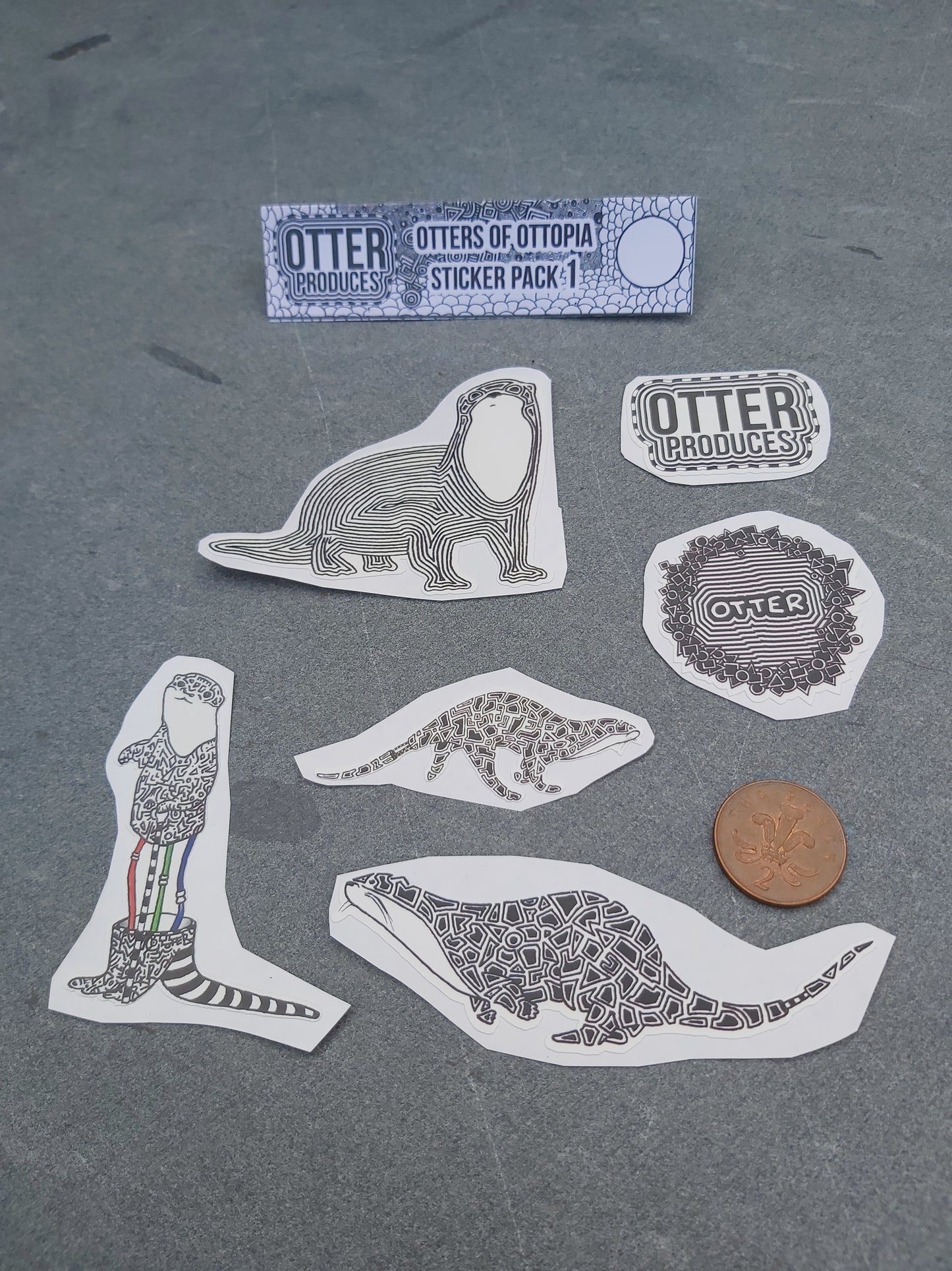 OTTERs of OTTOPIA Sticker Pack 1 - Waterproof, long-lasting stickers for indoor and outdoor use
