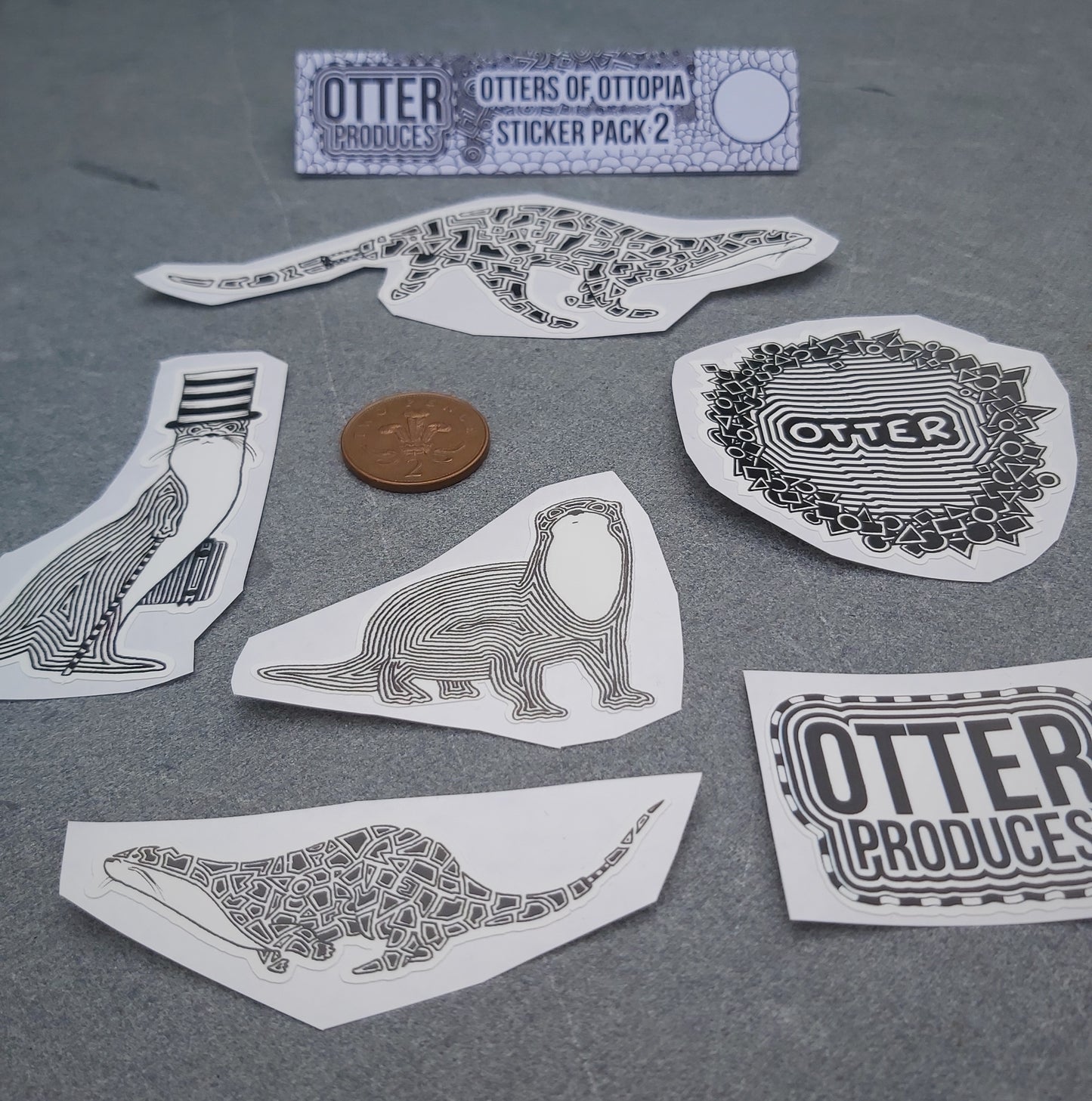 OTTERs of OTTOPIA Sticker Pack 2 - Waterproof, long-lasting stickers for indoor and outdoor use
