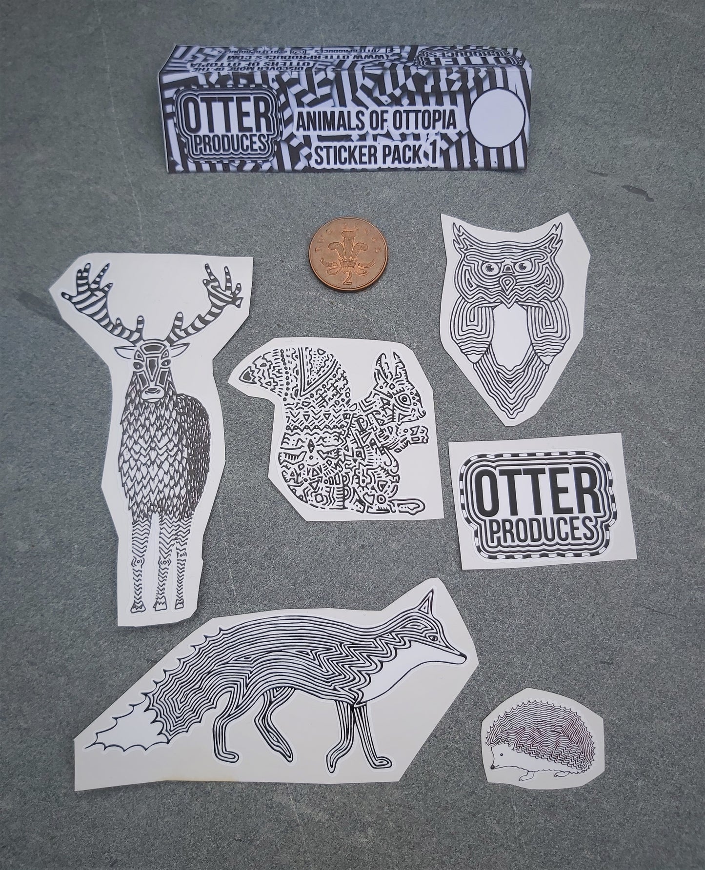 Animals of OTTOPIA Sticker Pack 1 - Waterproof, long-lasting stickers for indoor and outdoor use
