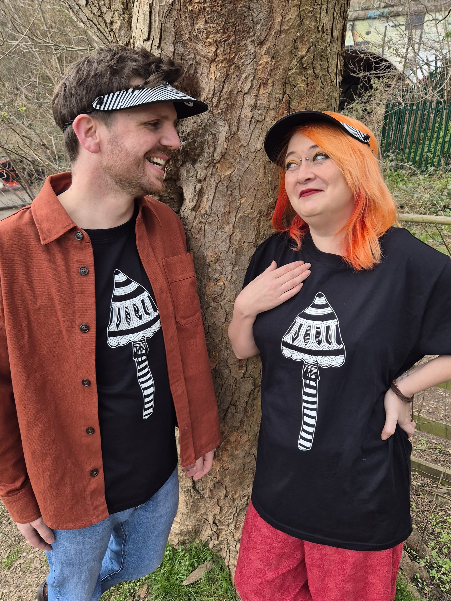 LIMITED RUN! Mushroom Black T-shirt Tee - Unisex Organic Cotton Clothing