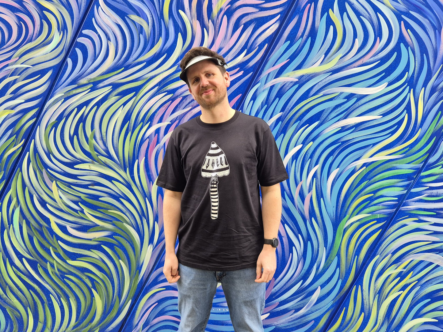 LIMITED RUN! Mushroom Black T-shirt Tee - Unisex Organic Cotton Clothing