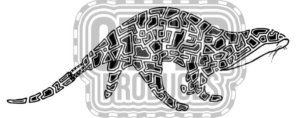 Patterned OTTER with hidden word - White T-shirt Tee - Unisex Organic Cotton Clothing
