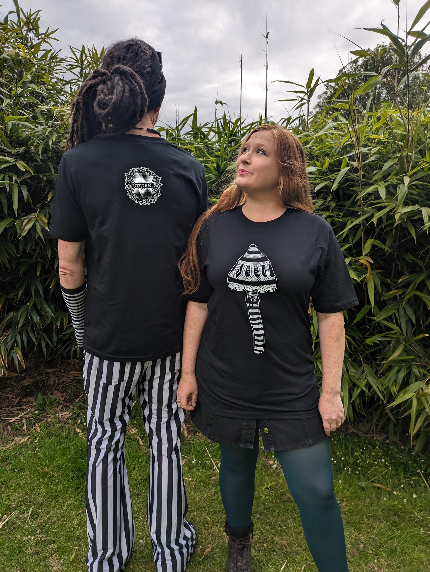 LIMITED RUN! Mushroom Black T-shirt Tee - Unisex Organic Cotton Clothing
