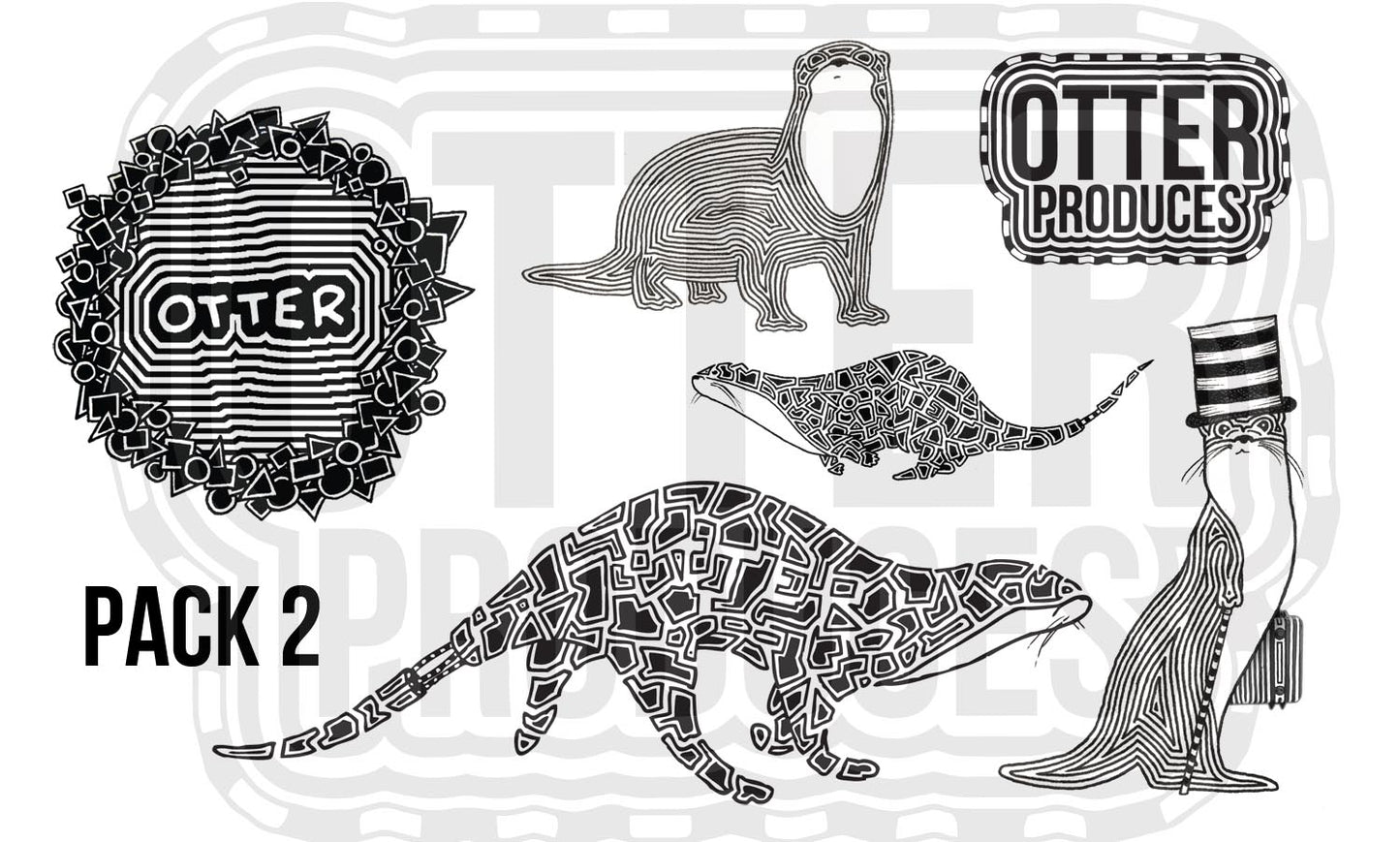 OTTERs of OTTOPIA Sticker Pack 2 - Waterproof, long-lasting stickers for indoor and outdoor use