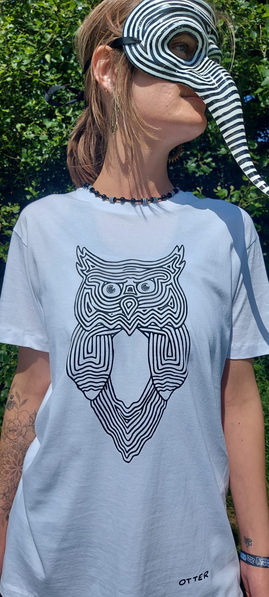 JudgementOWL Owl - White T-shirt Tee - Unisex Organic Clothing