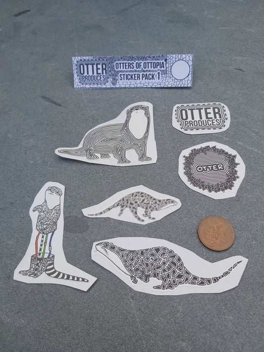 OTTERs of OTTOPIA Sticker Pack 1 - Waterproof, long-lasting stickers for indoor and outdoor use