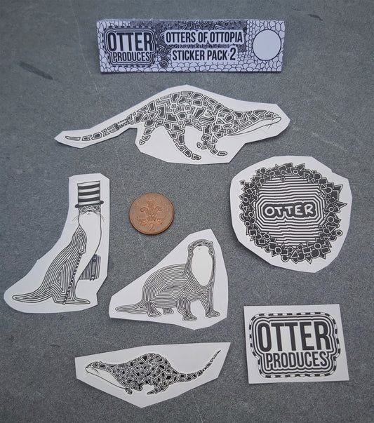 OTTERs of OTTOPIA Sticker Pack 2 - Waterproof, long-lasting stickers for indoor and outdoor use