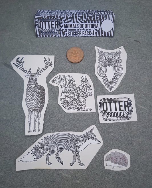 Animals of OTTOPIA Sticker Pack 1 - Waterproof, long-lasting stickers for indoor and outdoor use