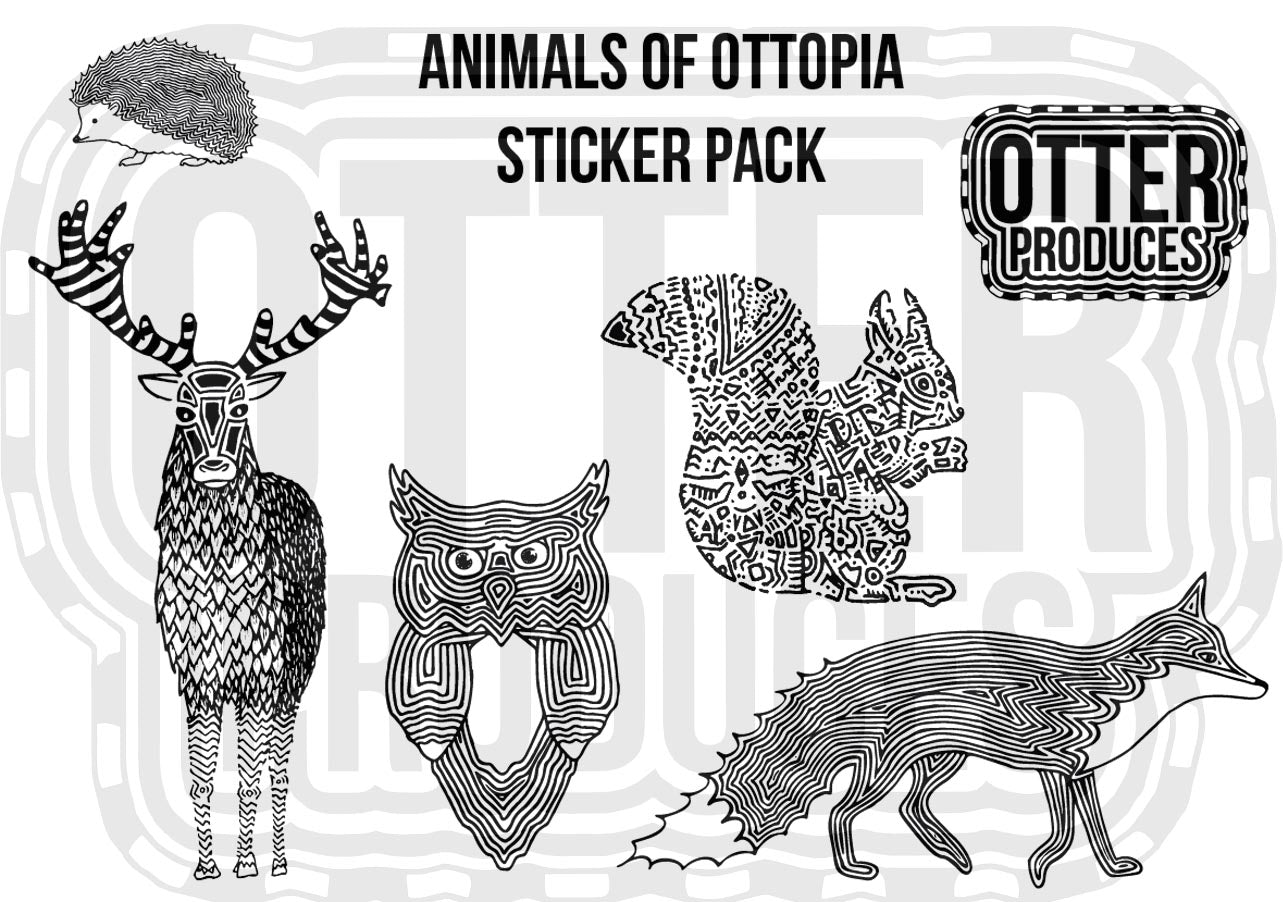 Animals of OTTOPIA Sticker Pack 1 - Waterproof, long-lasting stickers for indoor and outdoor use