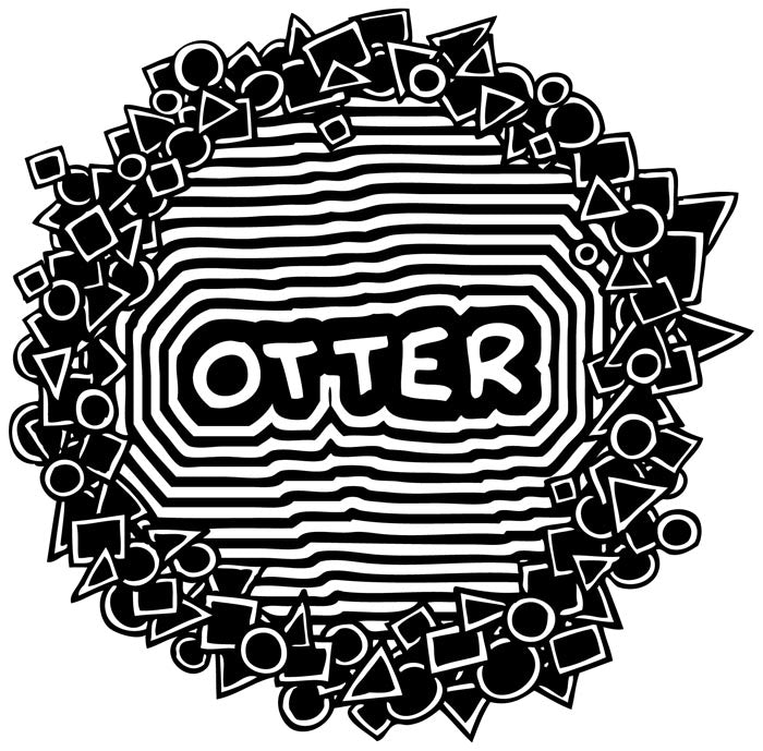 BEST SELLER! OTTER in a Tophat - Black T-shirt Tee - Unisex Organic Cotton Clothing
