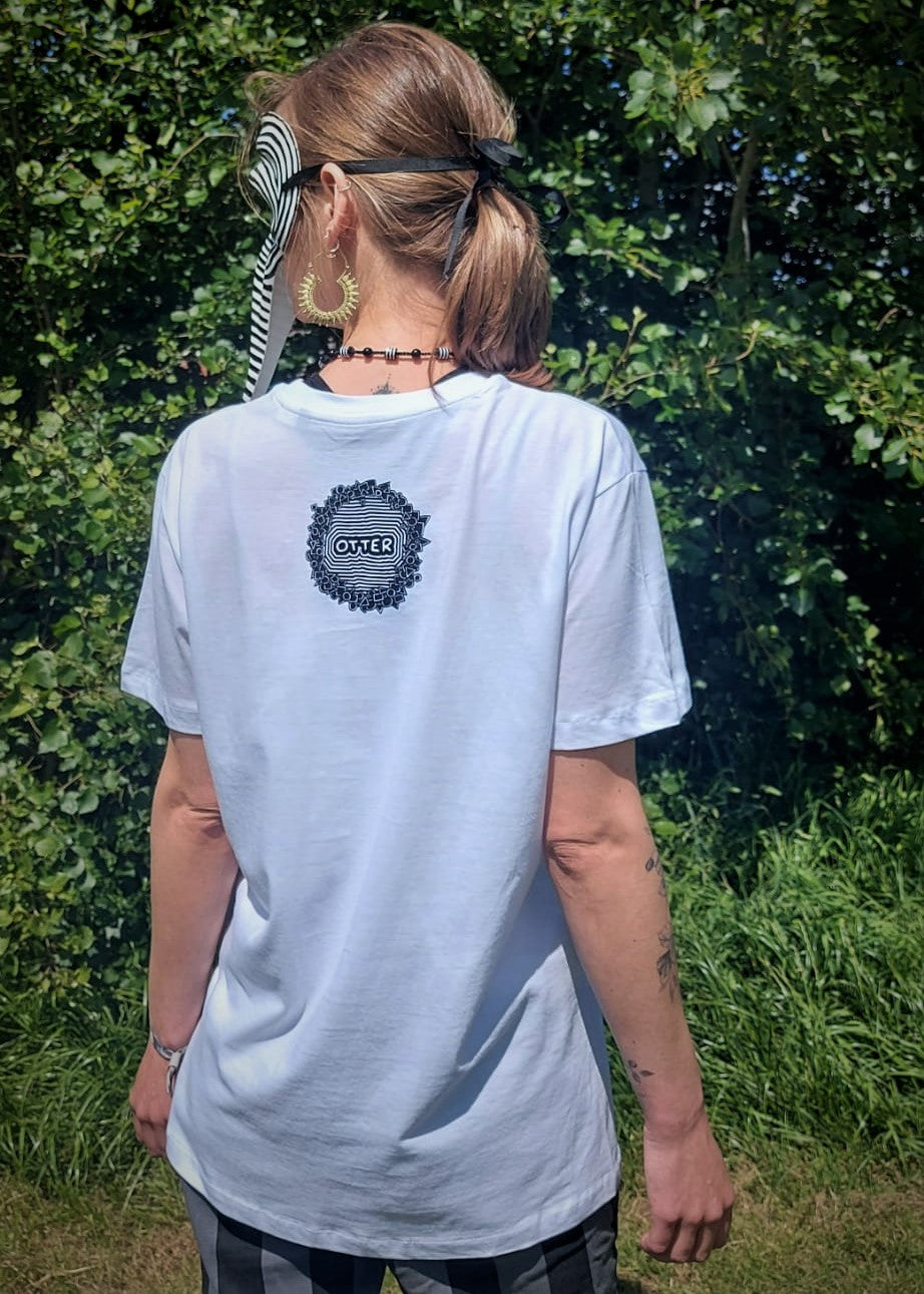JudgementOWL Owl - White T-shirt Tee - Unisex Organic Clothing