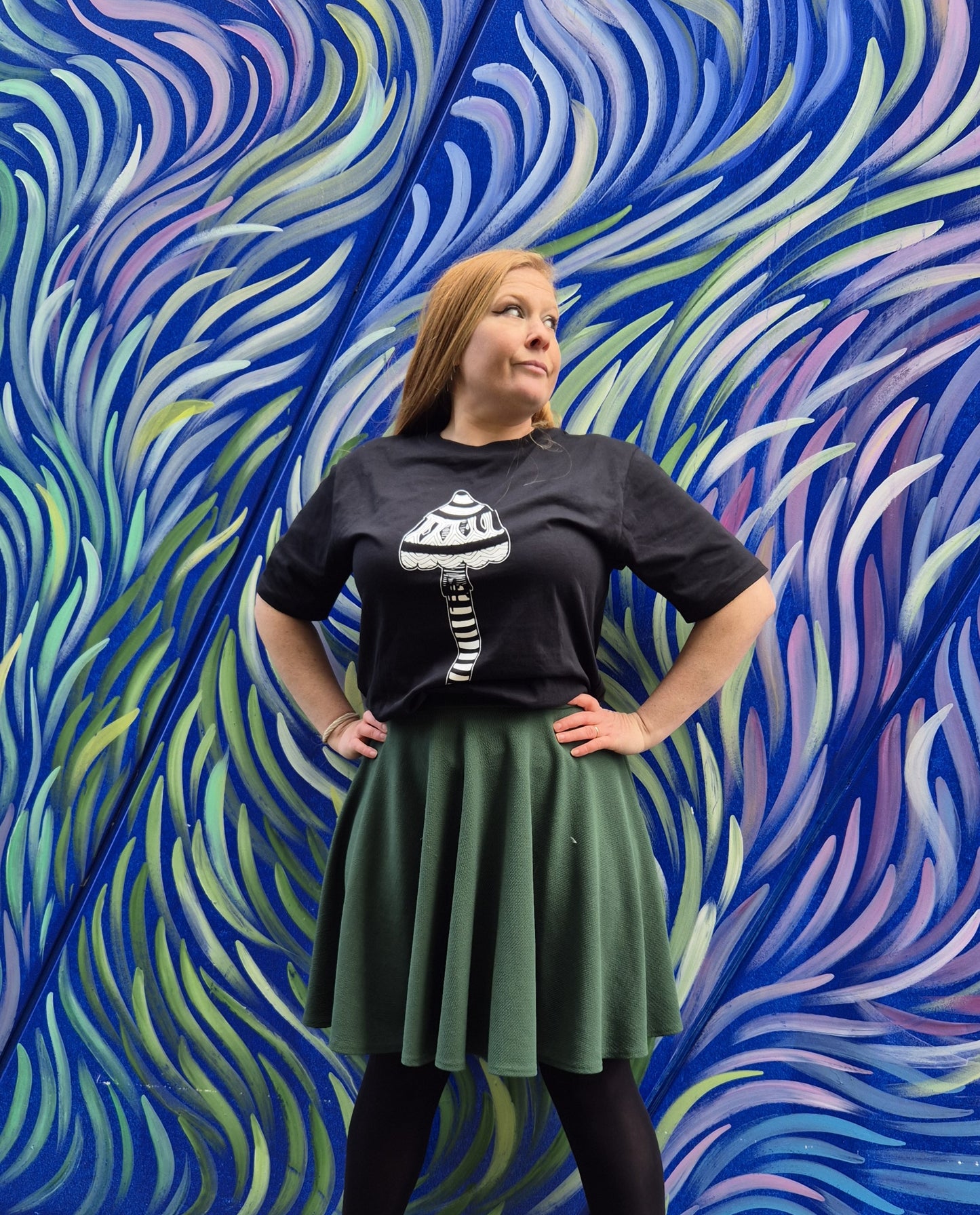 LIMITED RUN! Mushroom Black T-shirt Tee - Unisex Organic Cotton Clothing